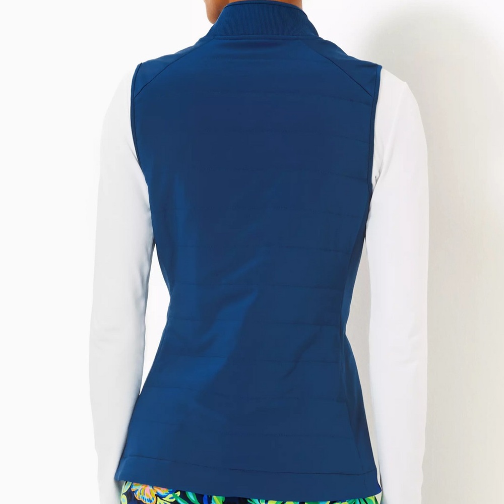 Lilly Pulitzer Luxletic Kimberline Hybrid Vest In Blue Sz M - Picture 2 of 5